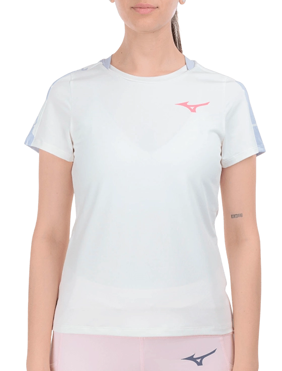 Футболка Mizuno Daybreakers Printed SS Tee W (Белый/Серый)