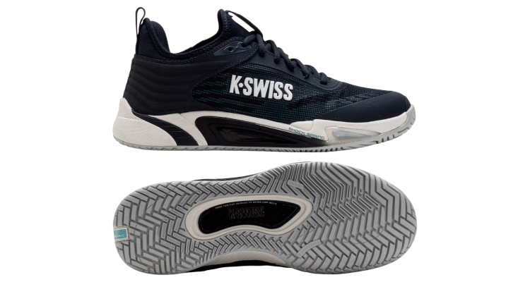 Кроссовки мужские K-Swiss Hypercourt Pinnacle (Карбон/Белый/Синий) на сайте kortmag.ru