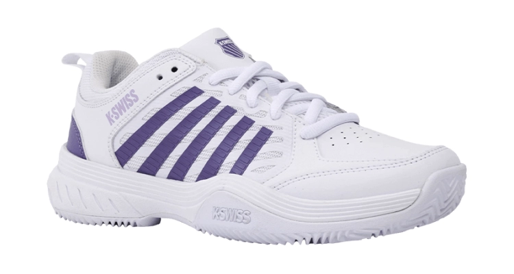 Кроссовки женские K-Swiss Court Express 2 (White/Purple Haze / Neon Lavender) на сайте kortmag.ru