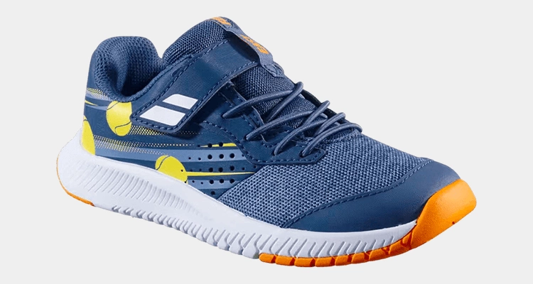 Кроссовки детские Babolat Pulsion All Court Kid (Blue/Yellow) на сайте kortmag.ru