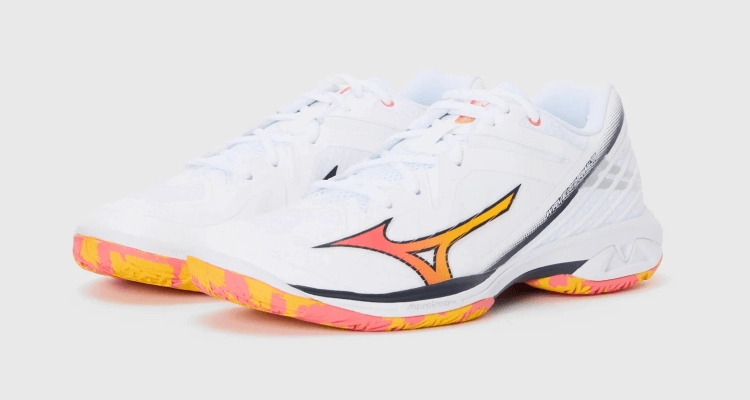 Кроссовки мужские Mizuno Wave Claw 3 (White/Citrus/Calypso Coral) на сайте kortmag.ru