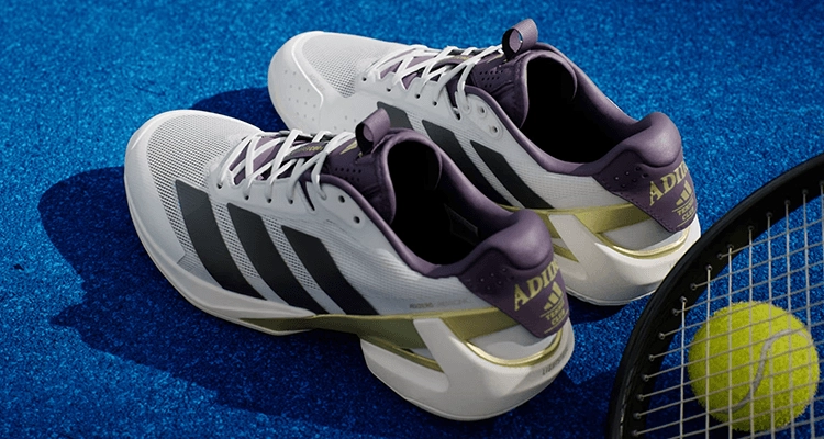 Теннисные кроссовки Adidas Adizero Ubersonic 5 M (Cloud White/Core Black/Aurora Plum) для мужчин