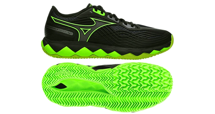 Кроссовки мужские Mizuno Wave Enforce Tour 2 (Black/Foliage Green/Glowing Apple)