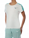 Футболка Mizuno Frontier Tee W (Белый/Бирюзовый) Фото 3
